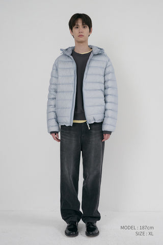 UNISEX LIGHT GOOSE DOWN JACKET GREYISH BLUE