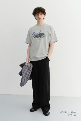 UNISEX VINYL T-SHIRT MELANGE GREY