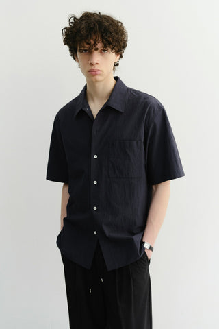 UNISEX OPEN COLLARED SHIRT NAVY