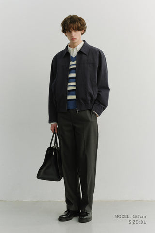 UNISEX COLLARED BLOUSON JACKET NAVY
