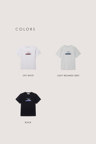 UNISEX SUMMER HOLIDAY CAR T-SHIRT OFF WHITE