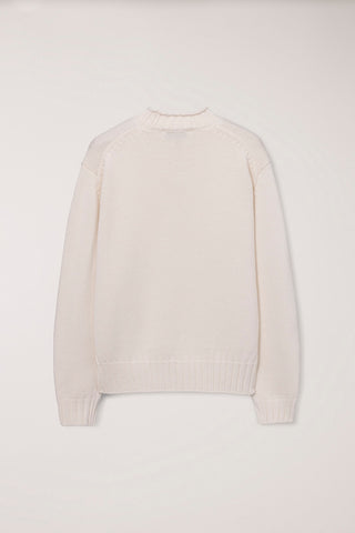 UNISEX CHUNKY ROLL NECK SWEATER IVORY