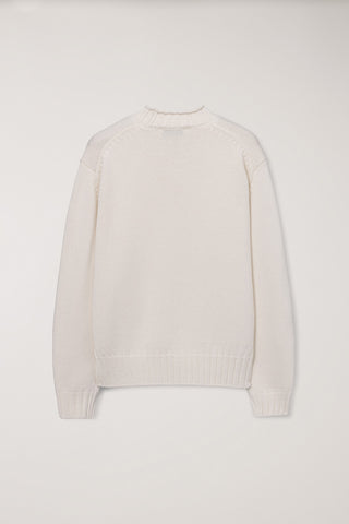 UNISEX CHUNKY ROLL NECK SWEATER IVORY