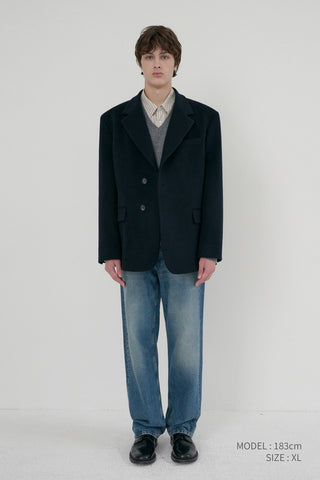 UNISEX LAYERED CASHMERE BLAZER NAVY