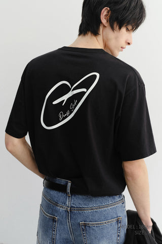 UNISEX HEART D LOGO T-SHIRT BLACK