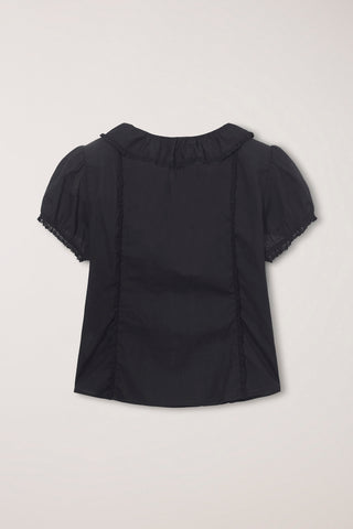 FRILL COLLARED BLOUSE BLACK