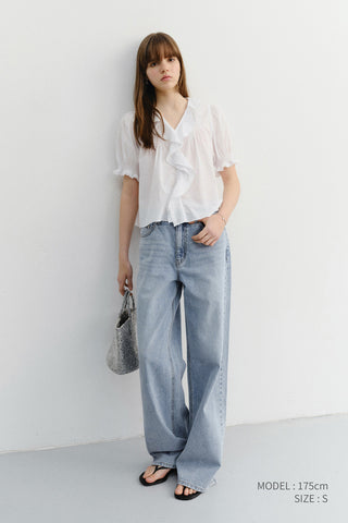 RUFFLE BLOUSE WHITE