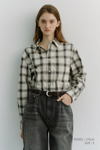 UNISEX 2-WAY OVERSIZED CHECKED SHIRT BLACK OMBRE CHECK