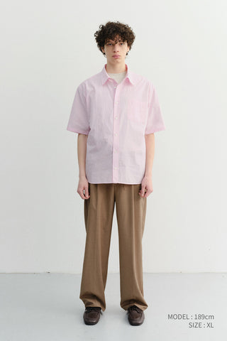 UNISEX OVERSIZED HALF SLEEVE SHIRT SOFT PINK