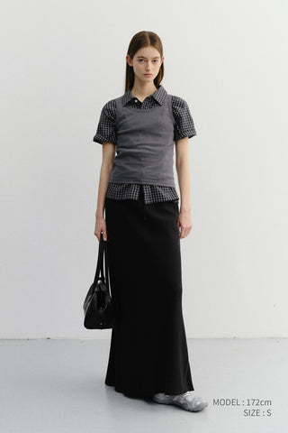ESSENTIAL SLEEVELESS TOP CHARCOAL GREY