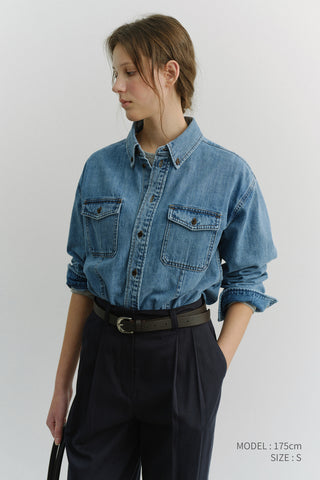 UNISEX CLASSIC DENIM SHIRT CLASSIC BLUE