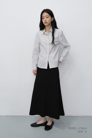 FLUID LONG SKIRT BLACK