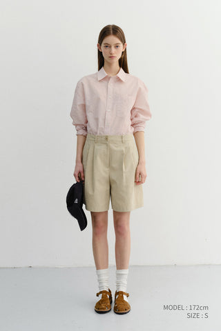 UNISEX SUMMER BREEZE STRIPED OVERSHIRT SOFT PINK