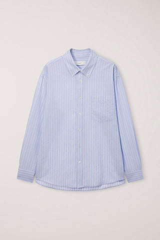 UNISEX CLASSIC STRIPED BD OVERSHIRT BLUE