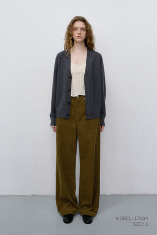 UNISEX V-NECK CARDIGAN MELANGE GREY