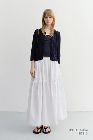 TIERED MAXI SKIRT WHITE