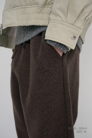 UNISEX JERSEY WIDE PANTS DARK BROWN