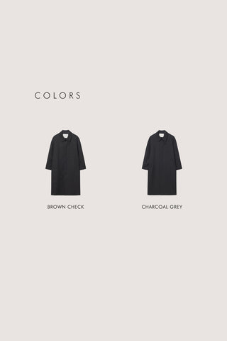 UNISEX H-LINE WOOL MAC COAT CHARCOAL GREY