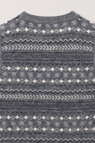UNISEX CRAFTED V-NECK KNIT VEST GREY