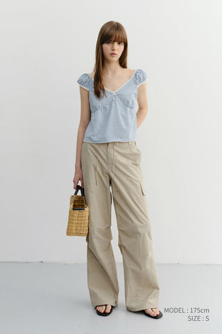 UTILITY PARACHUTE PANTS BEIGE