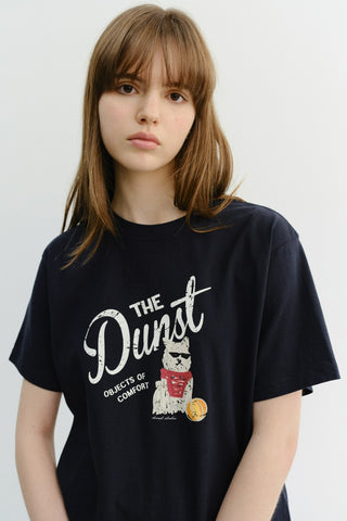 UNISEX DRAWING PUPPY T-SHIRT FRENCH NAVY