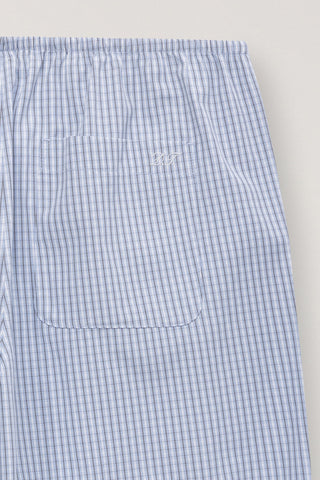 PAJAMA STRING PANTS SOFT BLUE CHECK