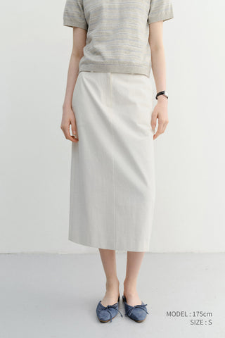 H-LINE COTTON LONG SKIRT OFF WHITE