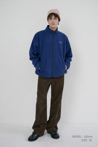 UNISEX ZIP-UP FLEECE SWEATSHIRT BLUE NAVY