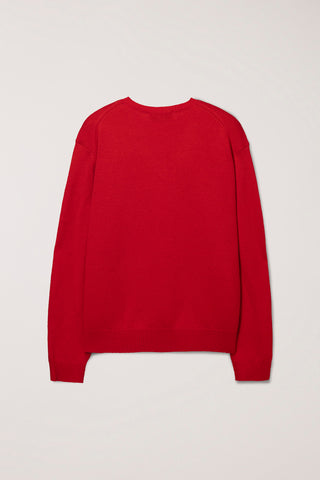 UNISEX CASHMERE V-NECK SWEATER RED