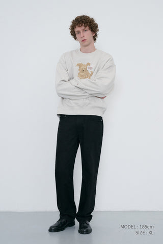 UNISEX PUPPY SWEATSHIRT OATMEAL MELANGE