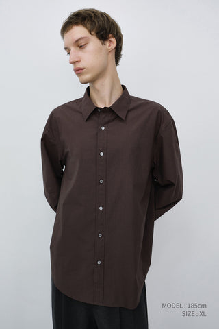 UNISEX REFINED COTTON SHIRT DARK BROWN