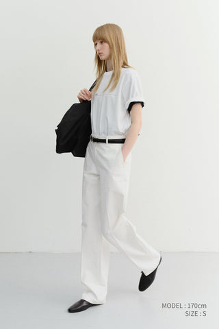 SUMMER STRAIGHT CHINO SLACKS WHITE