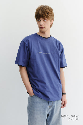 UNISEX MINIMAL LETTERING T-SHIRT BLUE