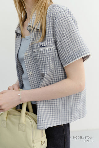 LACED CHECKED SHIRT BLUE CHECK