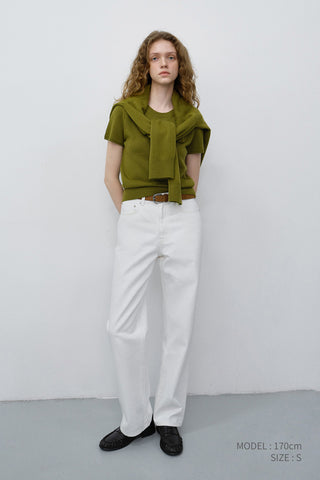 ESSENTIAL STRAIGHT FULL LENGTH JEANS OFF WHITE