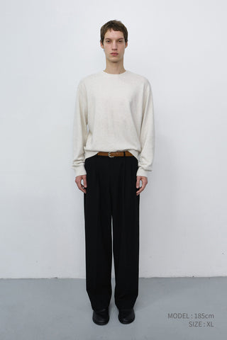 UNISEX ESSENTIAL CREWNECK SWEATER MELANGE IVORY