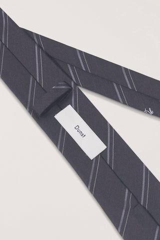 STRIPED TIE CHARCOAL GREY