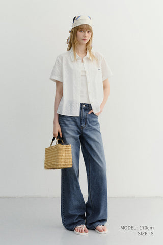 LACED ORGANIC CRAFTED SHIRT WHITE