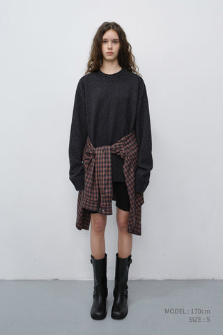 UNISEX CHUNKY ROLL NECK SWEATER CHARCOAL GREY
