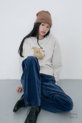 UNISEX PUPPY SWEATSHIRT OATMEAL MELANGE