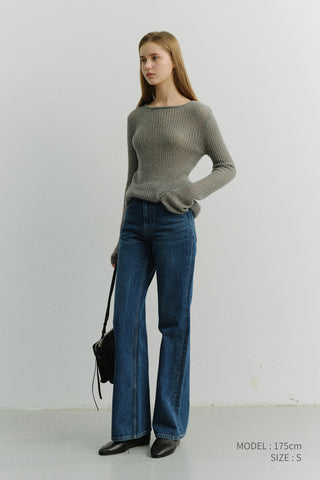 RELAXED FLARED JEANS CLASSIC BLUE