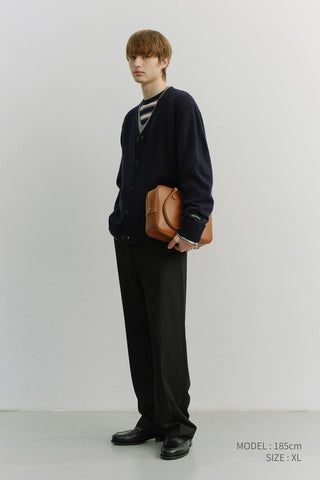 UNISEX BOYFRIEND KNIT CARDIGAN DARK NAVY