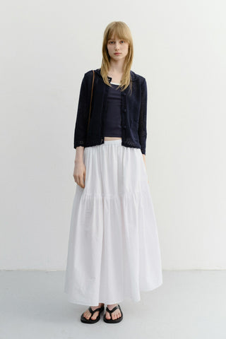 TIERED MAXI SKIRT WHITE