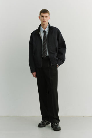 STRIPED TIE CHARCOAL GREY