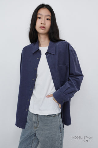 UNISEX CORDUROY SHIRT WASHED BLUE