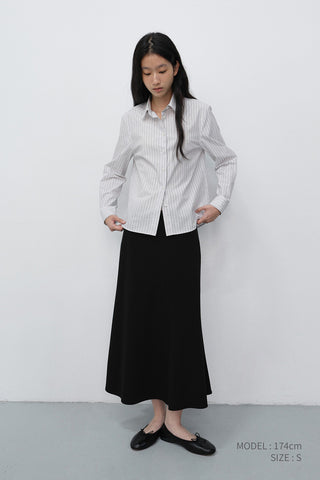FLUID LONG SKIRT BLACK