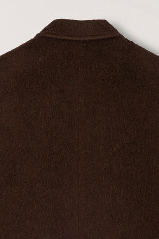 UNISEX ALPACA BLAZER COAT BROWN