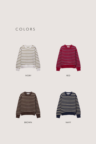 UNISEX STRIPED CHUNKY SWEATER IVORY