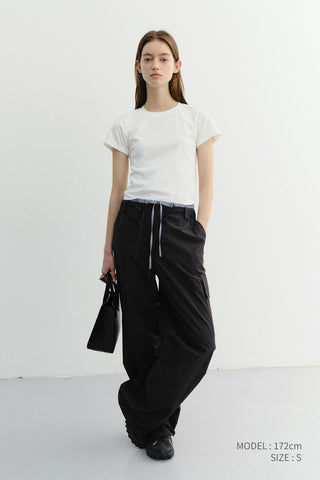UTILITY PARACHUTE PANTS BLACK