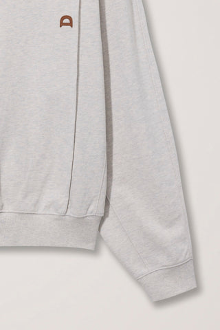 UNISEX DUNST LOGO CREASE SWEATSHIRT OATMEAL MELANGE